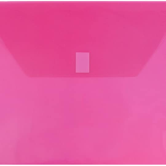 JAM Paper Booklet Plastic Envelopes with Hook & Loop Closure